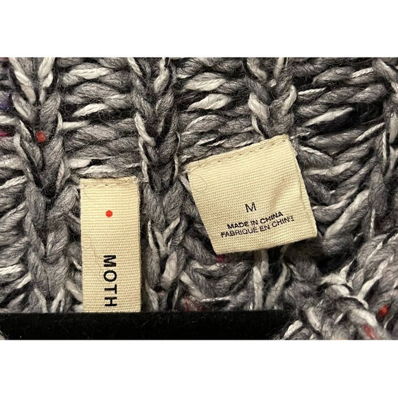 MOTH Marled Wool Blend Mock Neck Grey Turtleneck Sweater - Picture 5 of 8